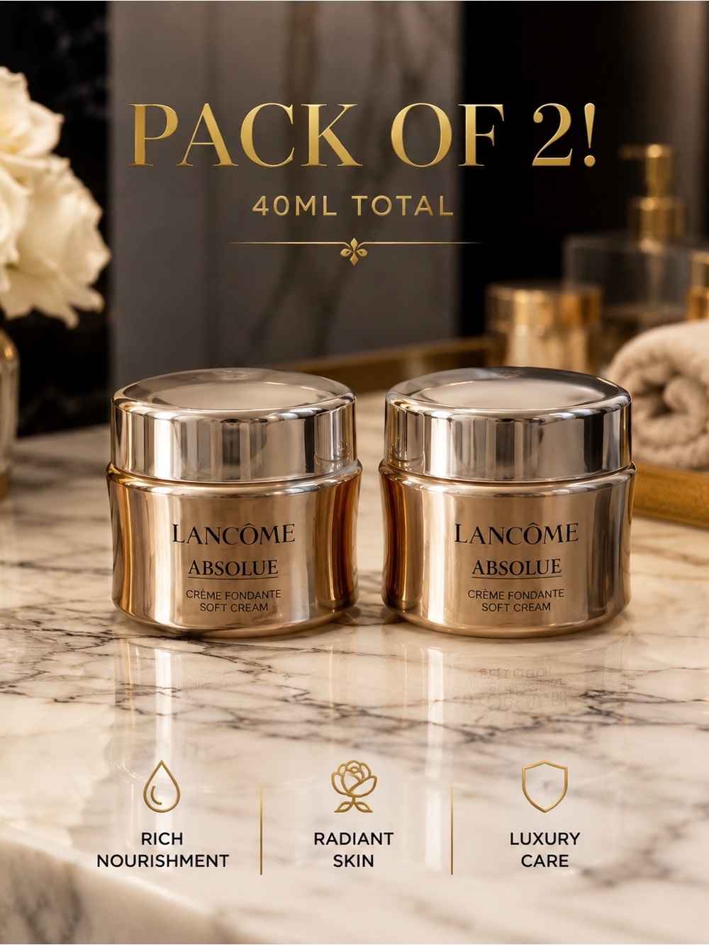 Lancôme Absolue Bundle Pack of 2! Soft Cream & Cleansing Balm Combo plus Toner!